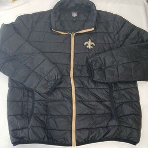NFL New Orleans Saints G-III Three Point Puffer Pack It Jacket XXL Black
